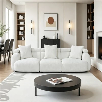 Sofa phòng khách vải cotton Bắc Âu