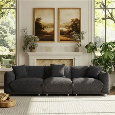 Sofa phòng khách vải Chenille đơn giản